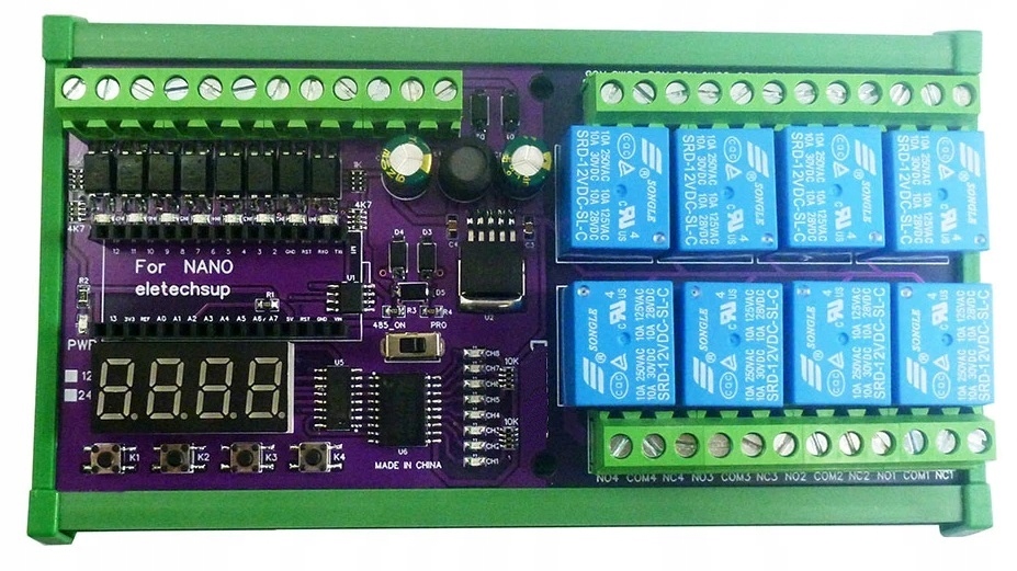 Adaptér modulu reléových vstupů RS485 shield pro nano V3