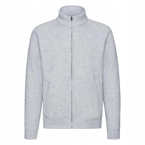 Pánská mikina Sweat Jacket Premium Fruit of the Loom Heather Grey M