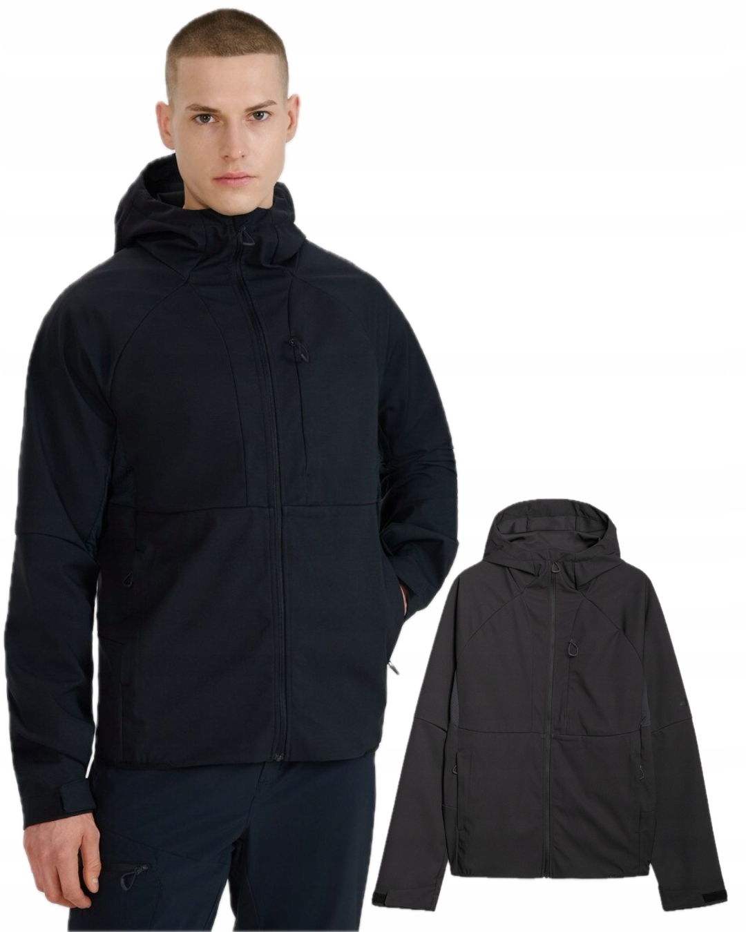 Pánská nepromokavá bunda s lehkou membránou 4F Softshell M313 černá S
