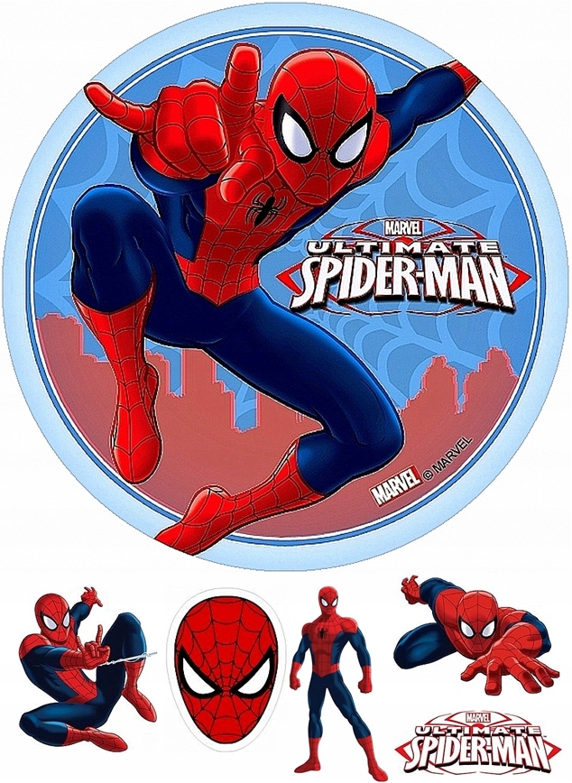 OPŁATEK NA TORT SPIDERMAN GRUBY OKRĄGŁY 20CM!