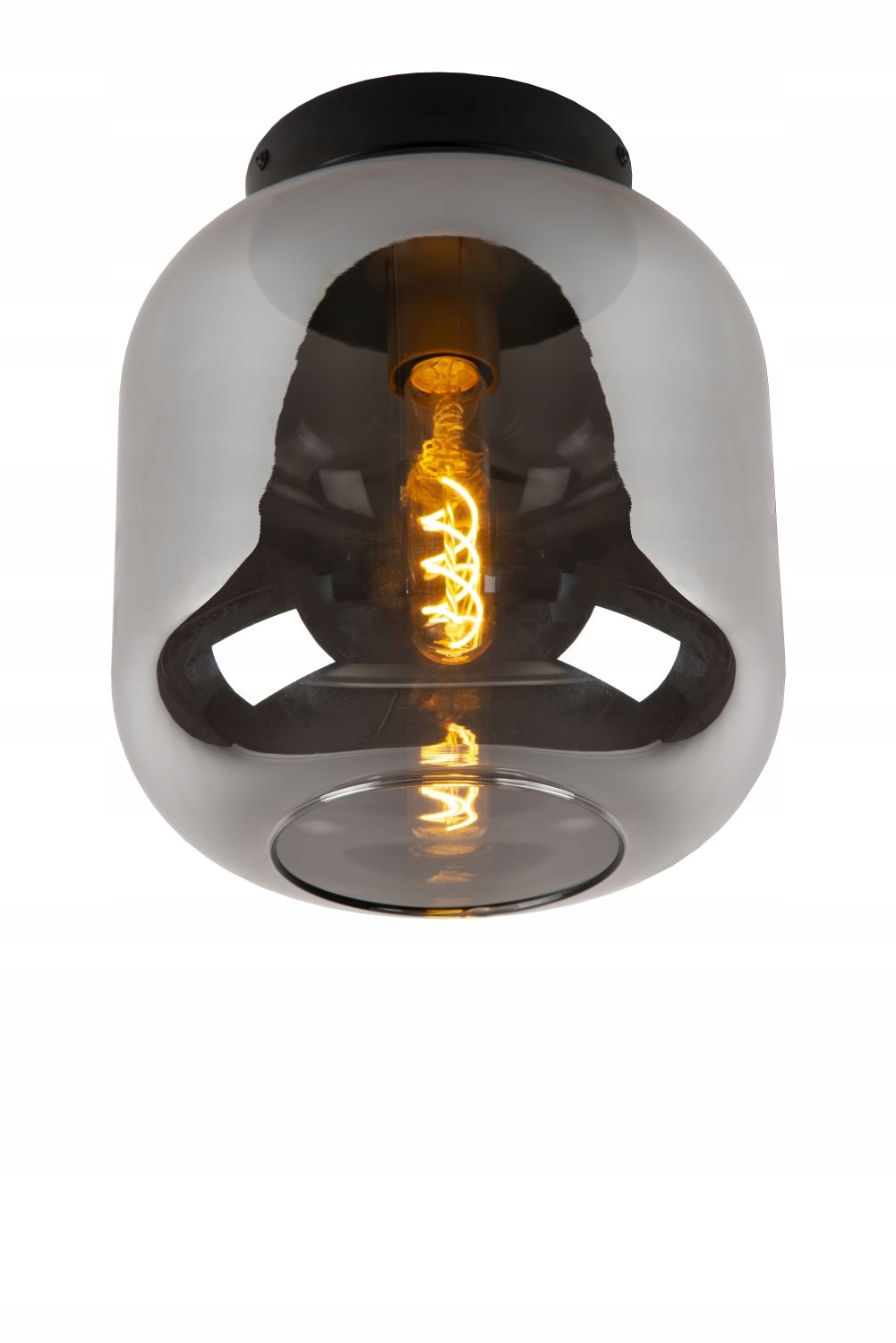 Stropní svítidlo černá skleněná kouřová lampa do ložnice předsíně Lucide