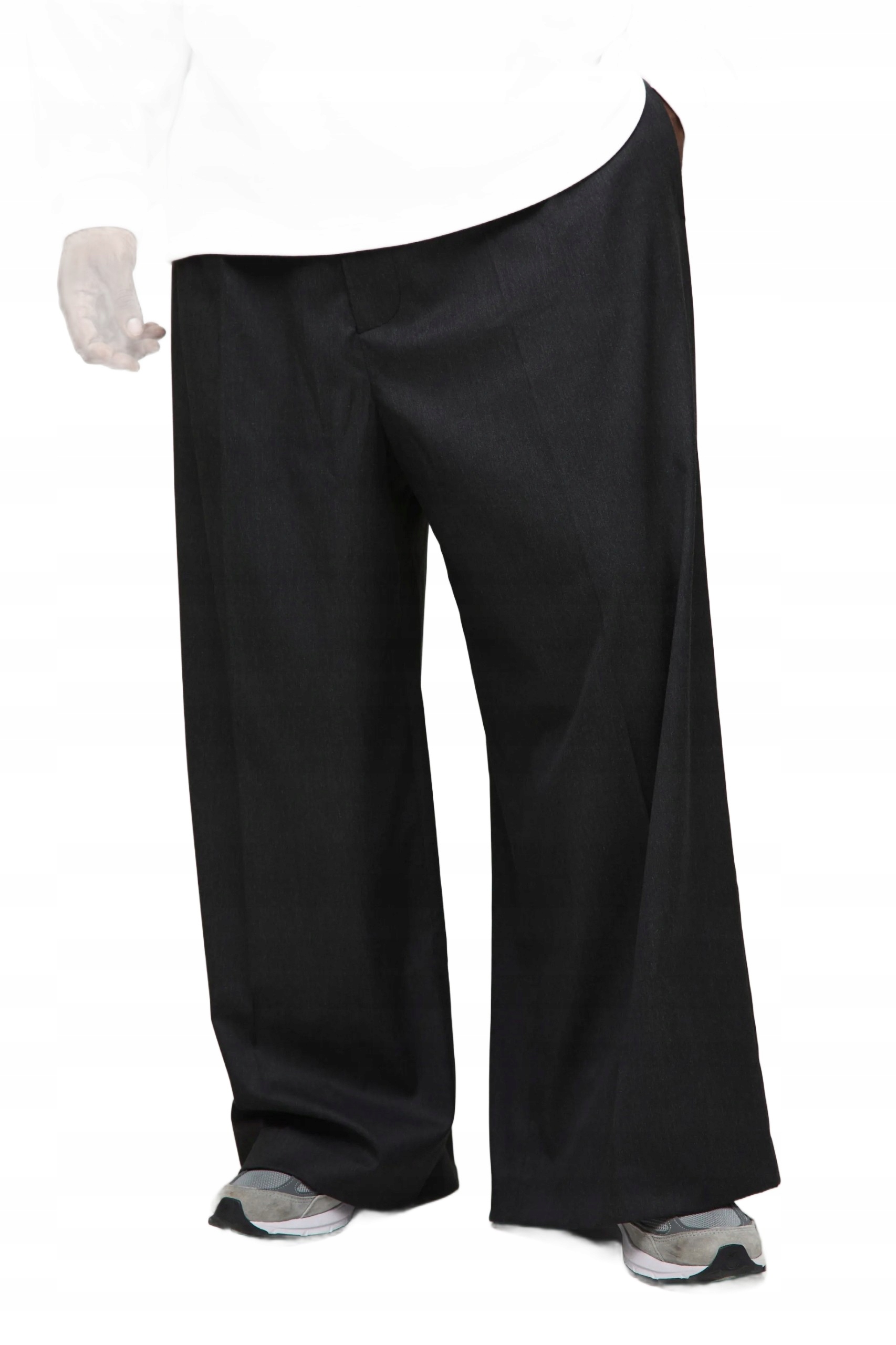 Boohooman Volné Pánské Kalhoty Černé Jednoduché Plus Size 40 Z3A