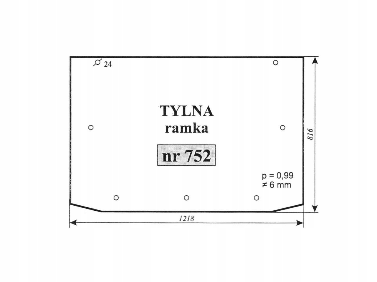 SZYBA TYLNA SAME LASER 752 0.9234.273.0 092342730