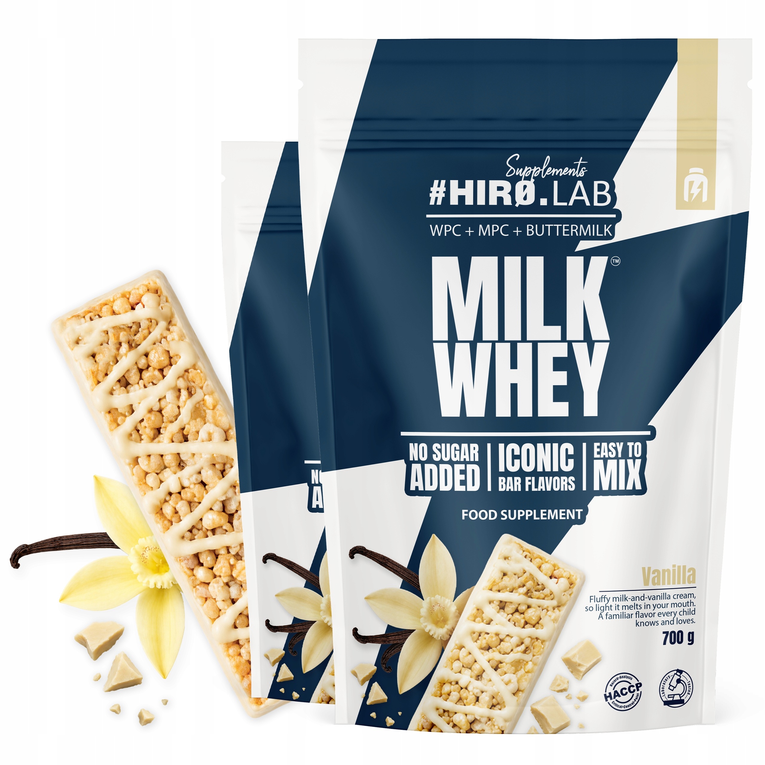2x Bílkoviny Protein Protein Wpc 80 Mpc Milk Whey 700 g Vanilka Hiro