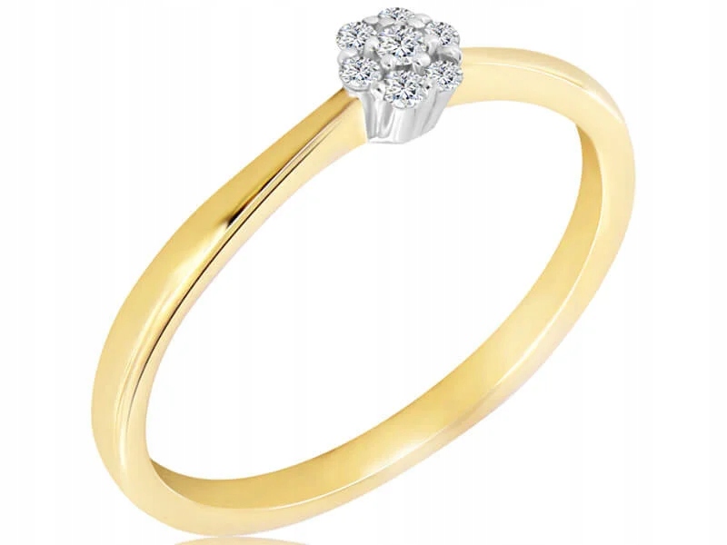 Jemný zásnubní prstýnek s brilianty ve zlatě 585 jako dárek r18