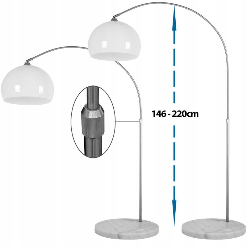 LAMPA PODŁOGOWA STOJĄCA REGULOWANA PODSTAWA MARMUR Marka Wideshop