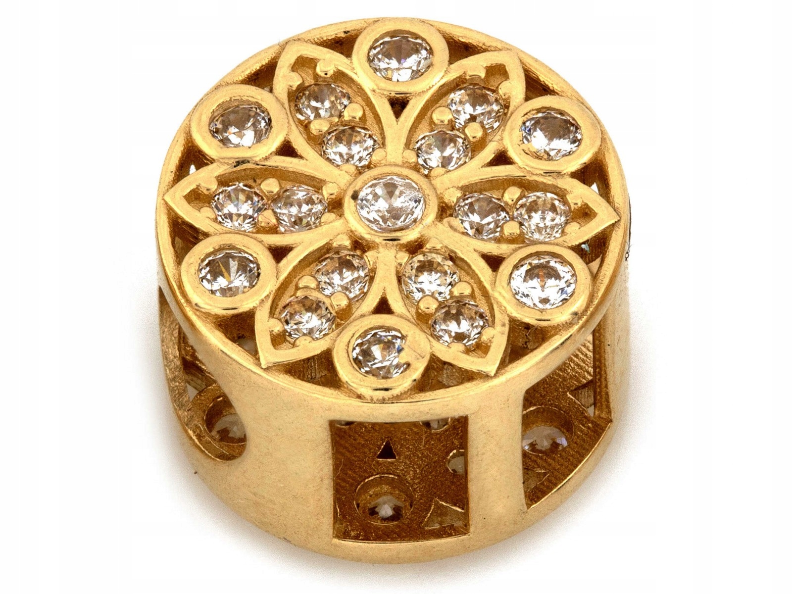 Zlaté korálky 585 na náramky s kubickou zirkonií, přívěsek 2,14g jako dárek