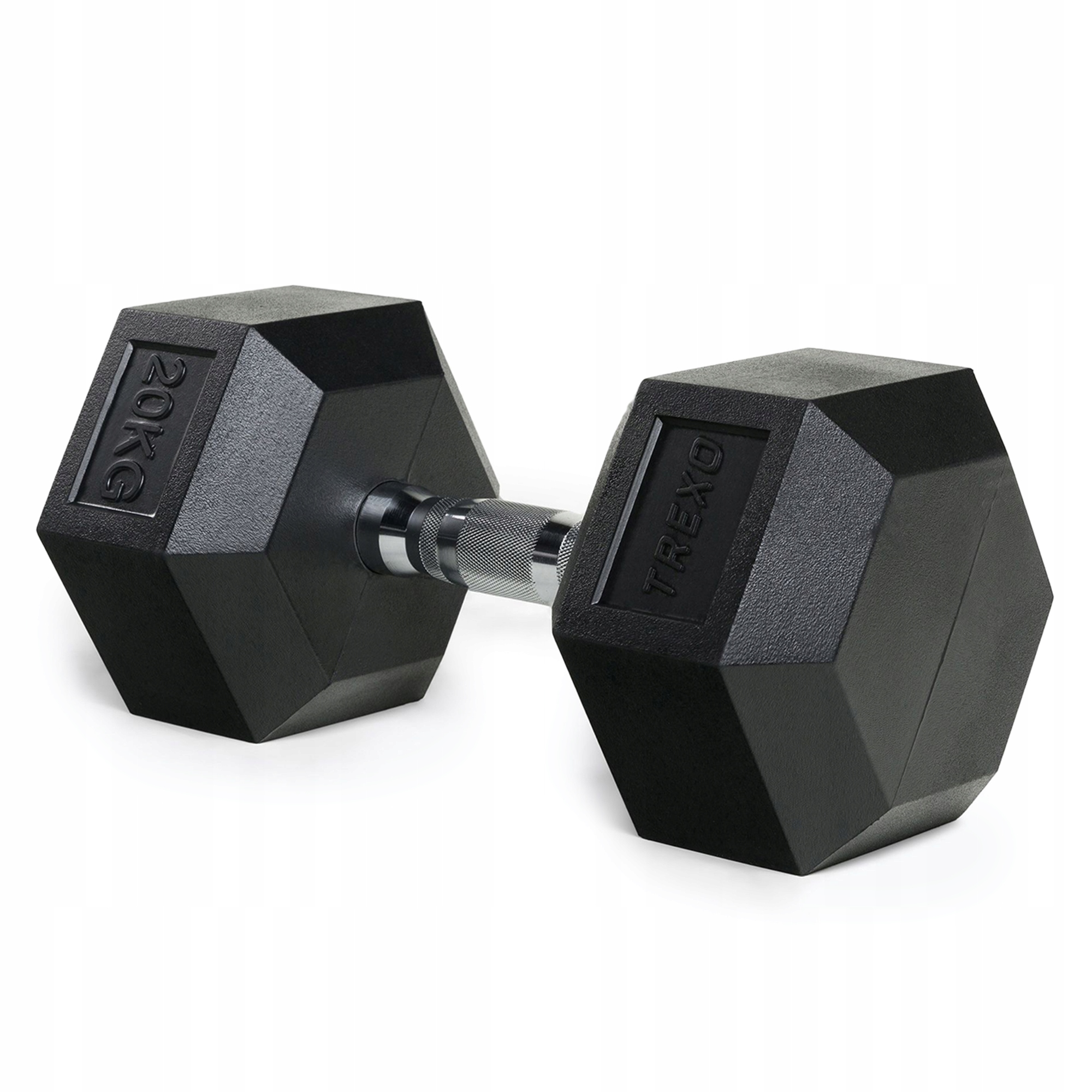 

Hantel żeliwny ogumowany Trexo Hex HXD200 20 kg