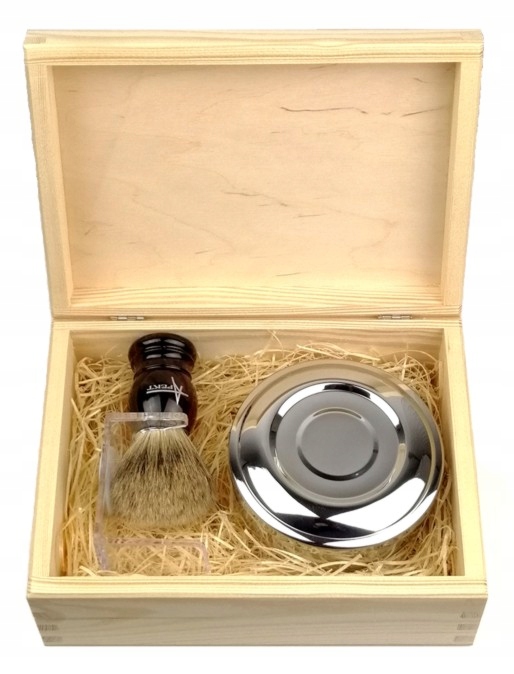 EKSKLUZYWNY PĘDZEL DO GOLENIA FINE BORSUK + STOJAK