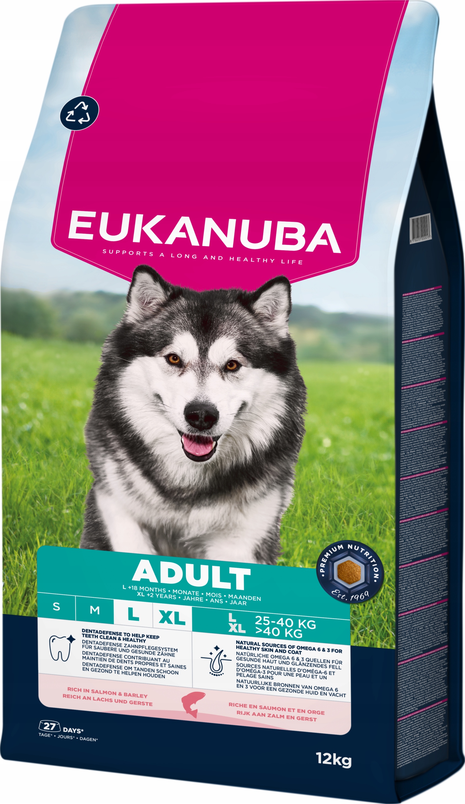 Levně Eukanuba Life Care Adult krmivo pro velké psy s lososem a ječmenem 12 kg