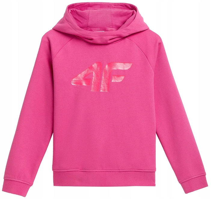 

4F Bluza Dziewczęca kangurka JBLD002 różowa r. 146