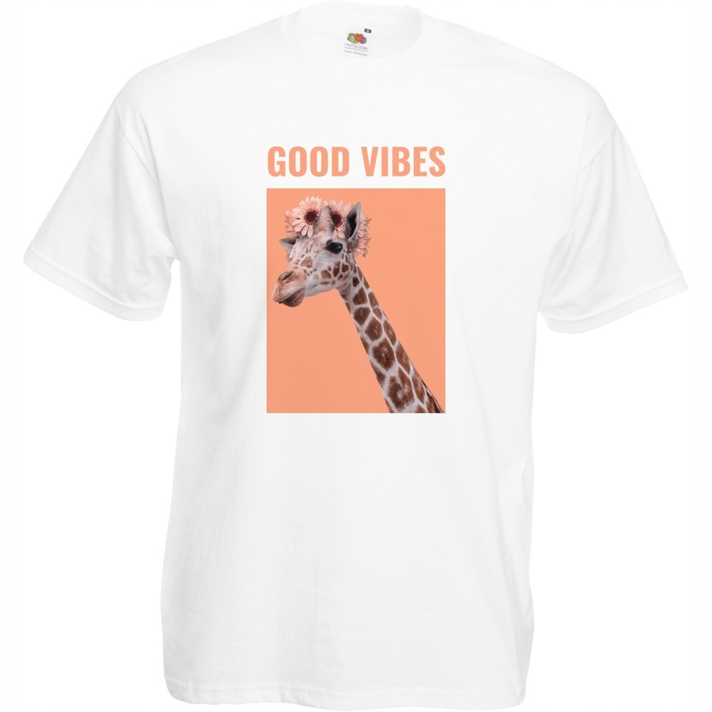 

Koszulka good vibes żyrafa kwiaty L biała
