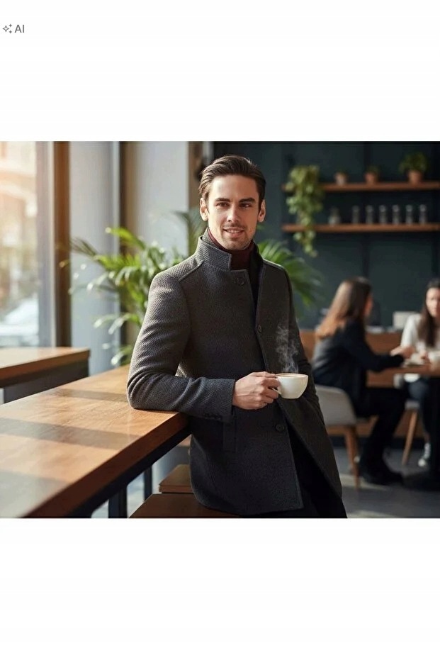 Frappoli Elegantní Pánský Melírovaný Kabát Ze Sportovního Materiálu 56 5IA