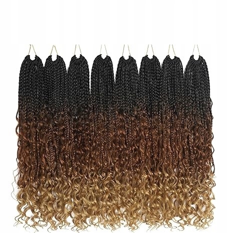 8X Copánky 45 CM S Vlnitými Konci 8 Balení Tříbarevné Ombre Boho