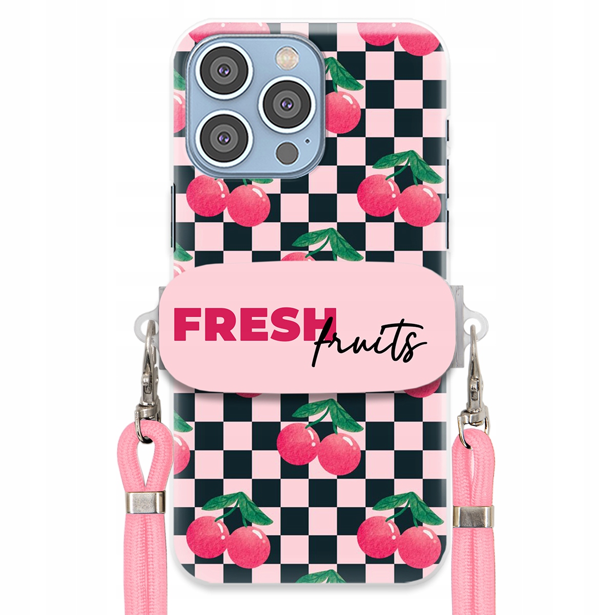 Puzdro pre iPHONE 15 Pro Max Crossbody vodítko držiak šachovnice Fresh Fruits