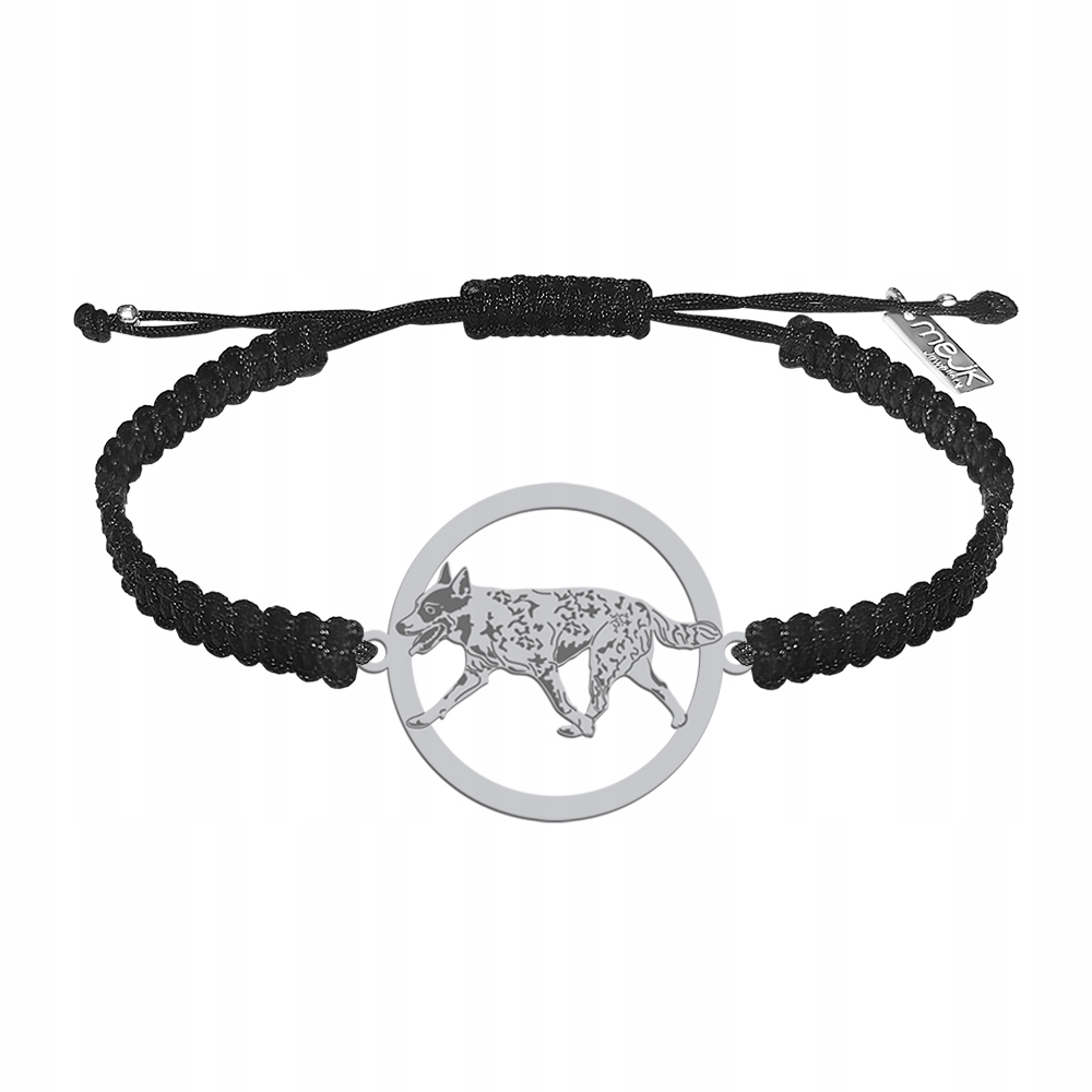 Stříbrný náramek Australský salašnický pes 925 Makramé Gravírování Bonus