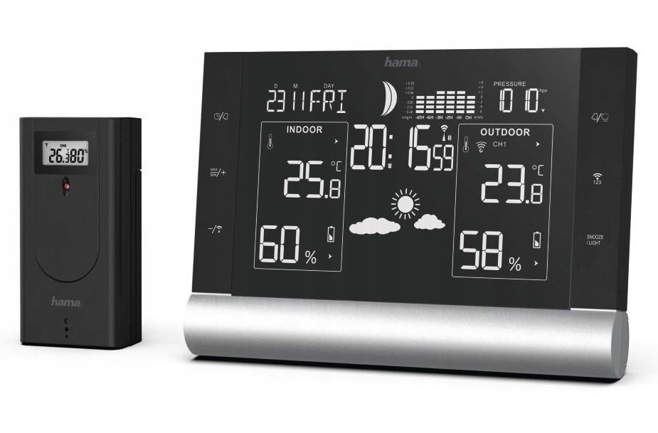 Stacja pogody Hama Line Plus Czarny