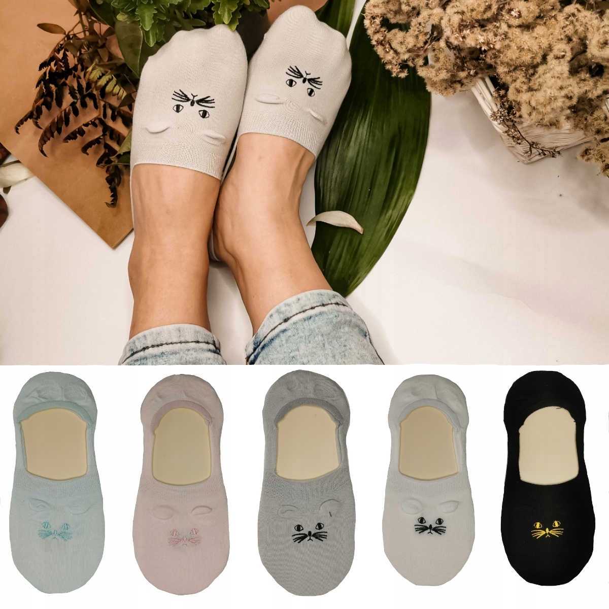 

Stopki bawełniane z haftem 35-38 7171 5 par