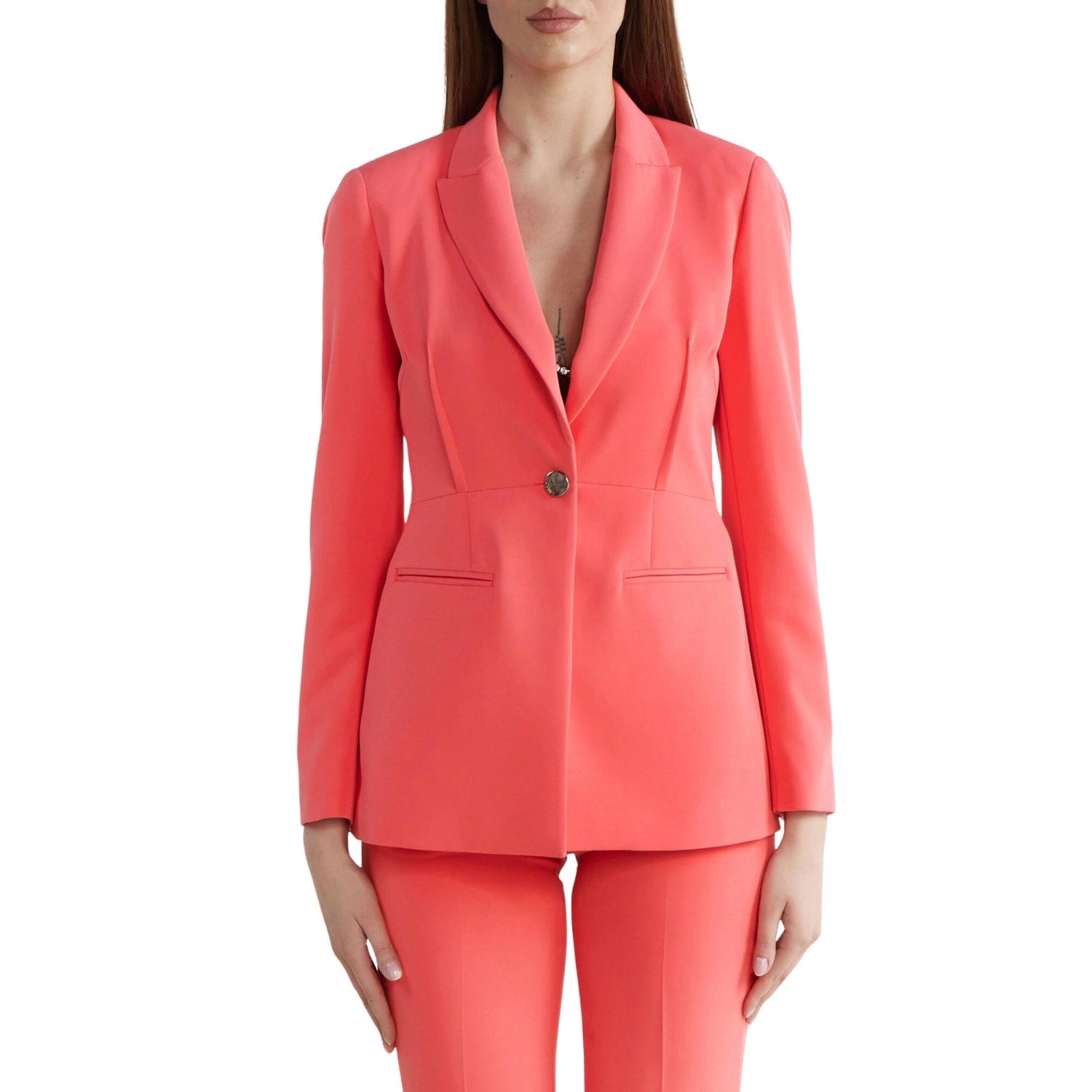 Dámské sako Liu Jo Giaccia korálové skinny fit růžové sako r It 42 M