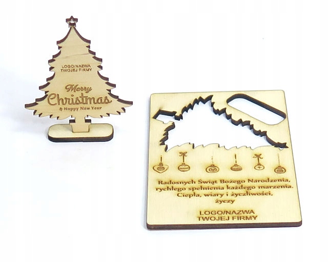 KARTKA ŚWIĄTECZNA EKO CHOINKA PREZENT FIRMOWY MC51 Marka Scrapdesing