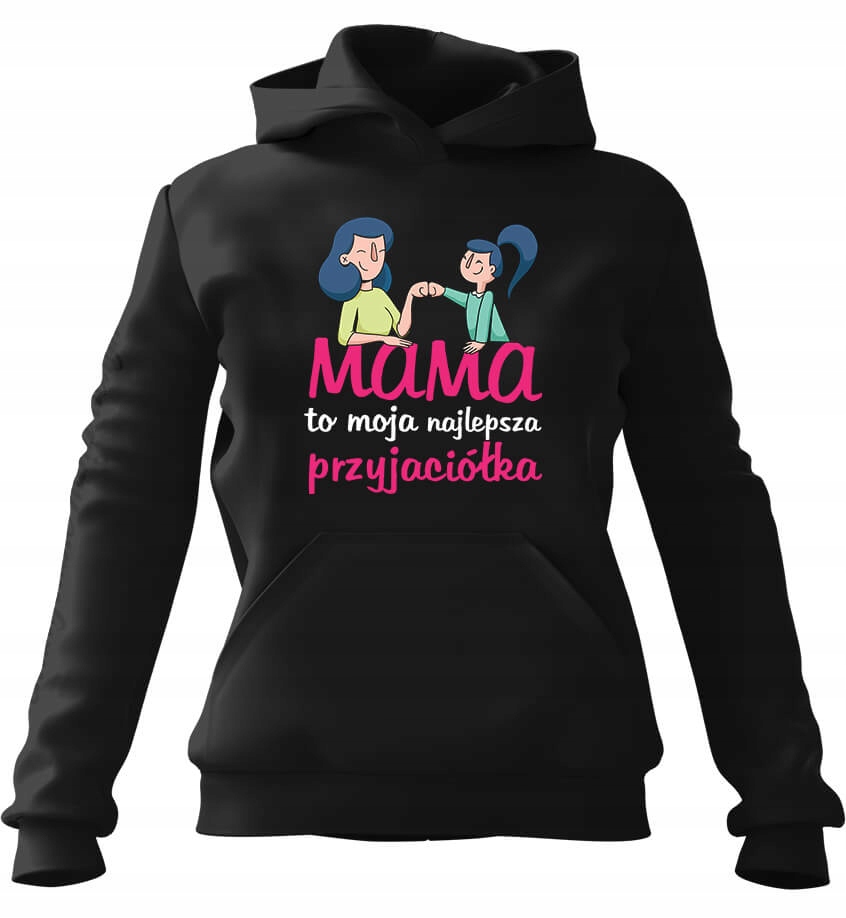 Dámská mikina s kapucí Nejlepší kamarádka mé Mikina , černá Xs