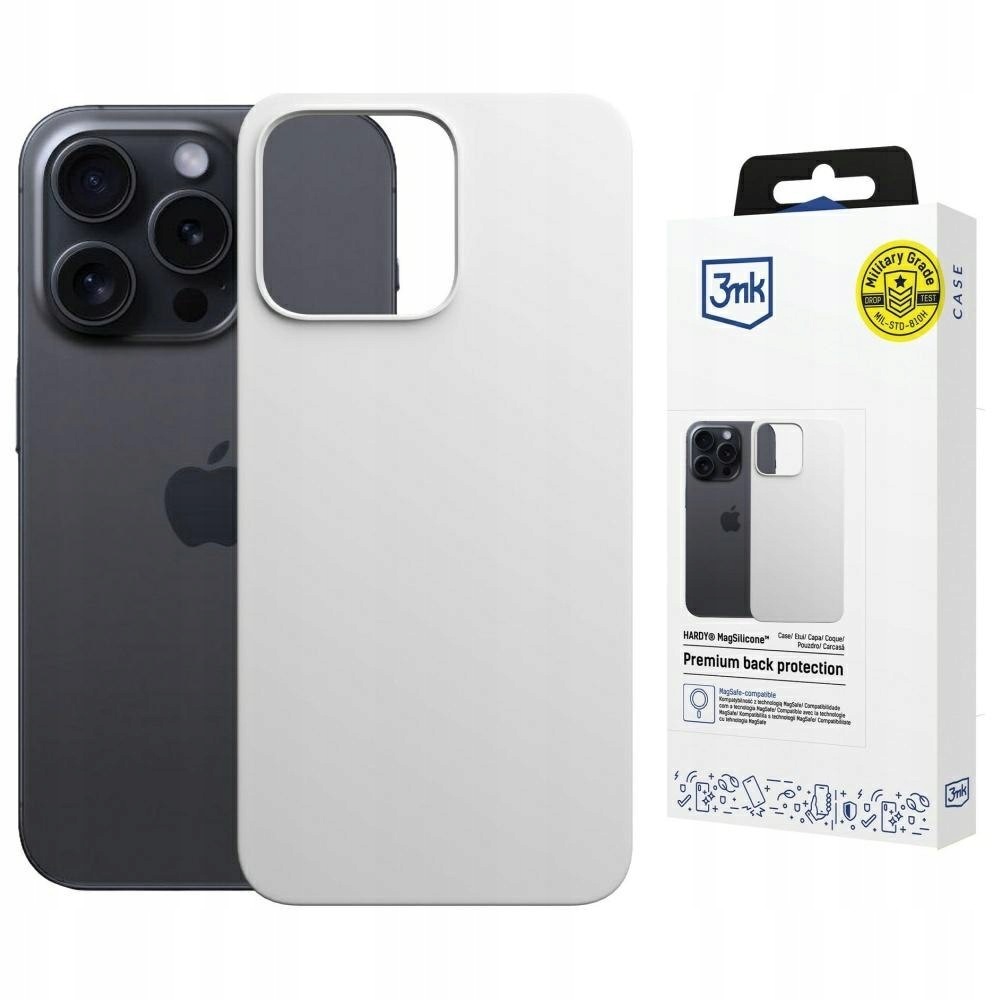 Etui 3MK Hardy MagSilicone do Apple iPhone 16 Pro Max biały