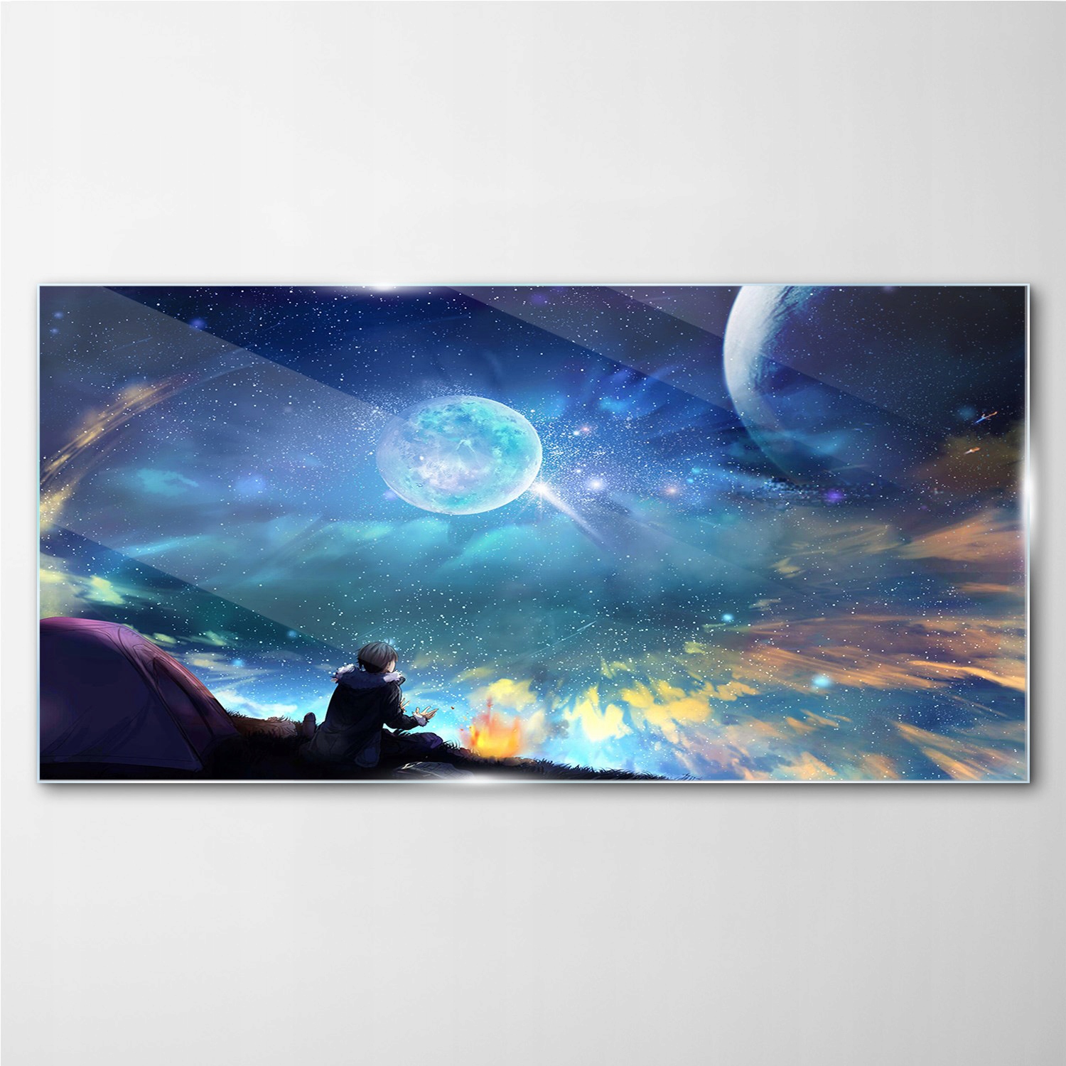 

Szklany obraz Noc niebo gwiazdy księżyc 100x50 cm