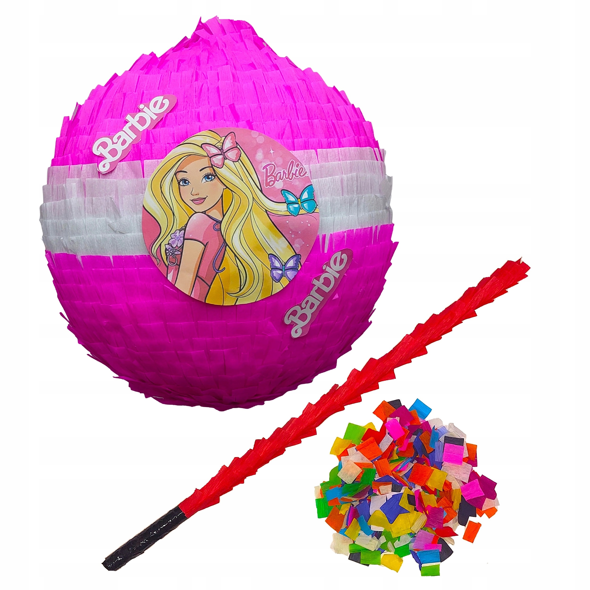 Zestaw na urodziny Piniata Barbie + kij + konfetti 129