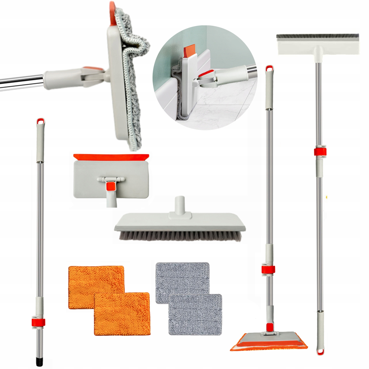 Levně Čistič oken Sklo Teleskopický mop na čištění lišt Kartáč 130cm