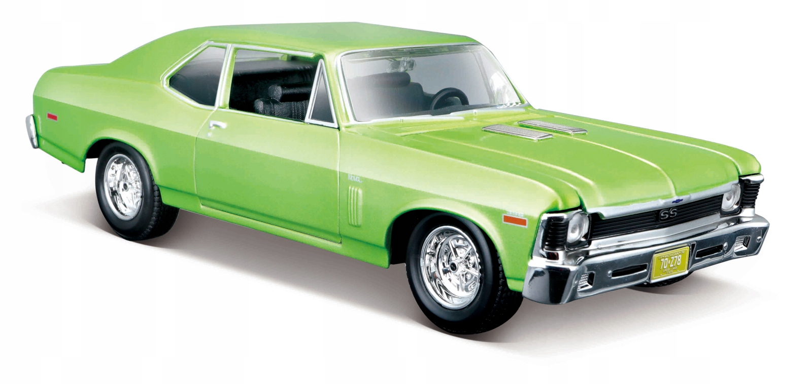 Maisto 1970 Chevrolet Nova Ss, metal světle zelená, 1:24
