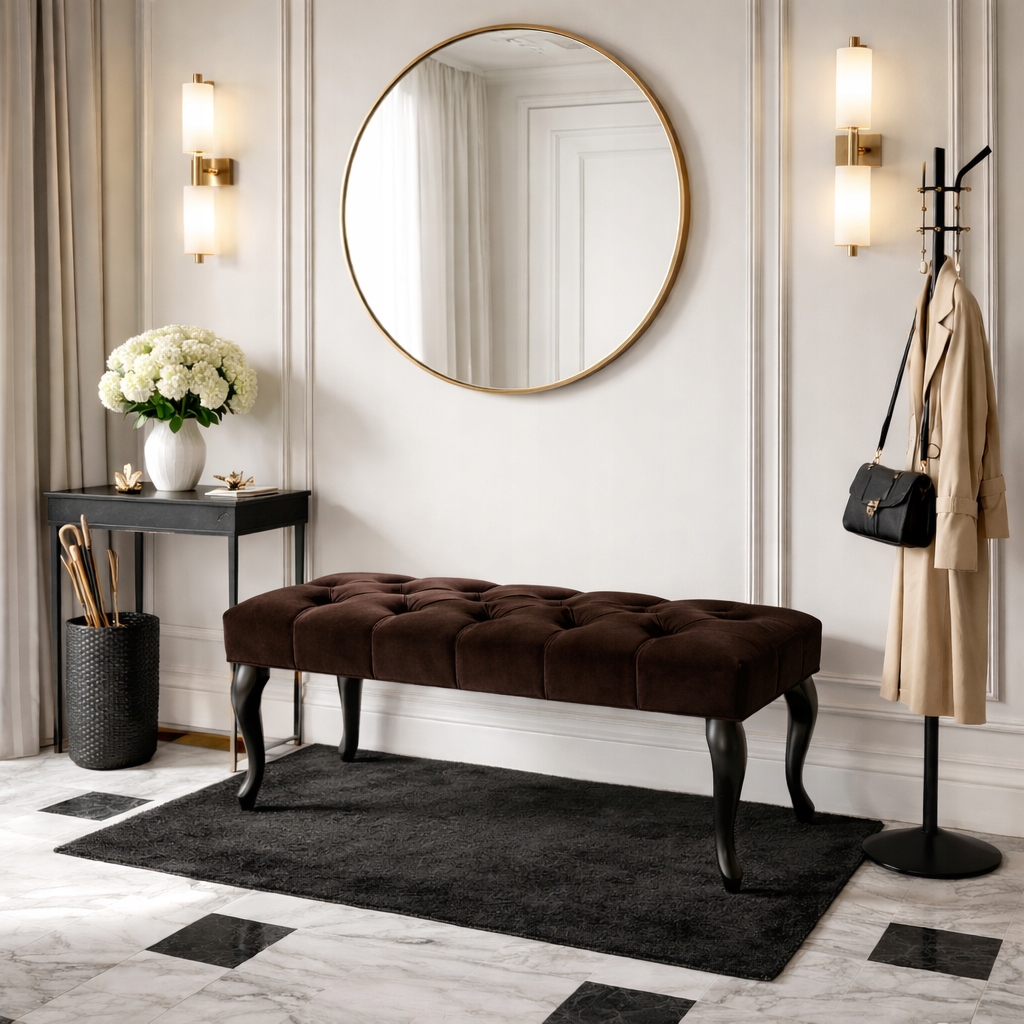 Čalúnená lavica Chesterfield, glamour, prešívaná, farby 80 cm