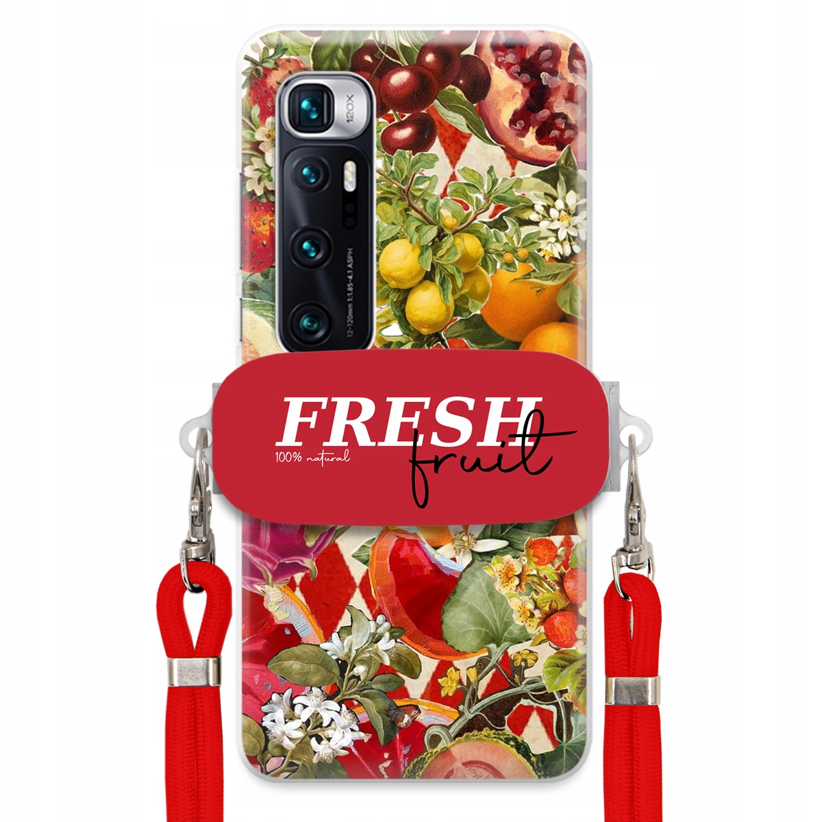 Puzdro pre Xiaomi Mi 10 Ultra Červené Crossbody vodítko držiak Fresh Fruit