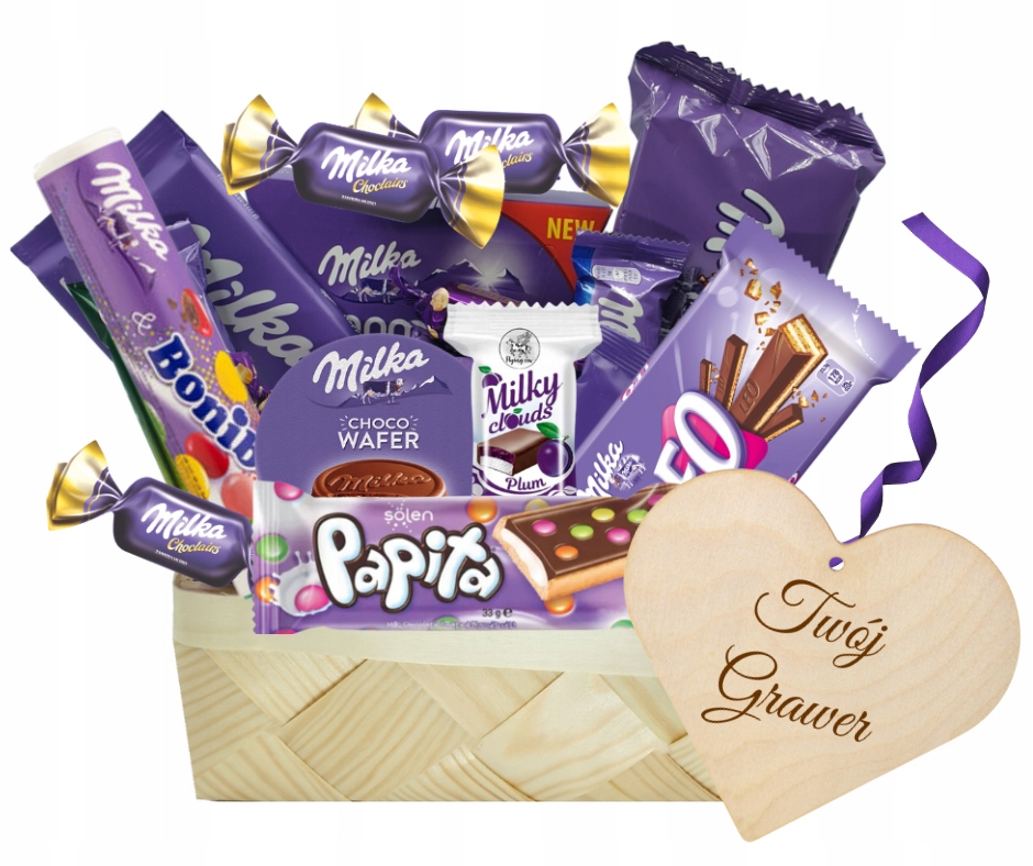 Levně Dárkový koš Set Gravírování Milka Dárek k Dni žen a narozeninám