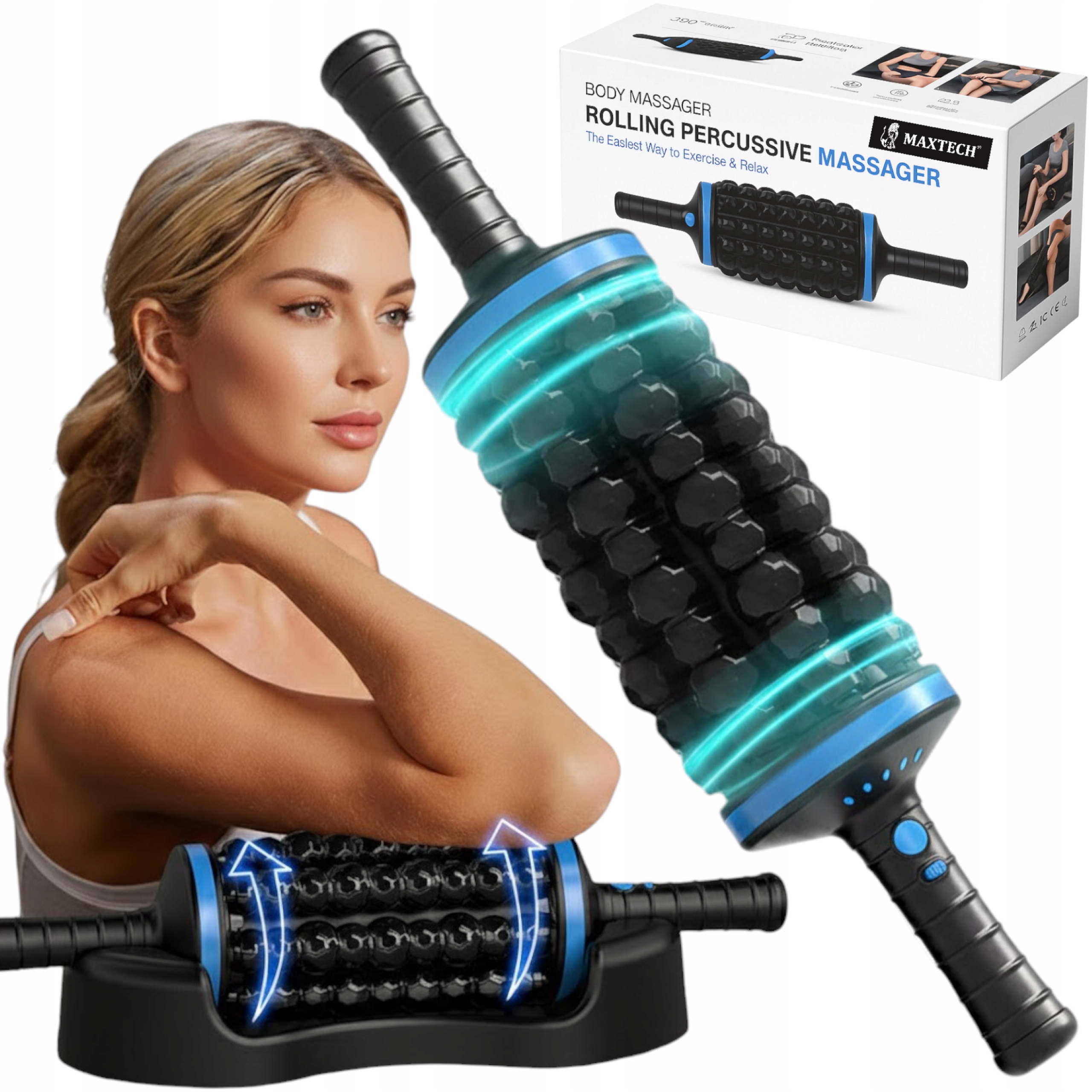Roller masażer ciała wałek Do masażu Bezprzewodowy obrotowy Rollmasaż Duży