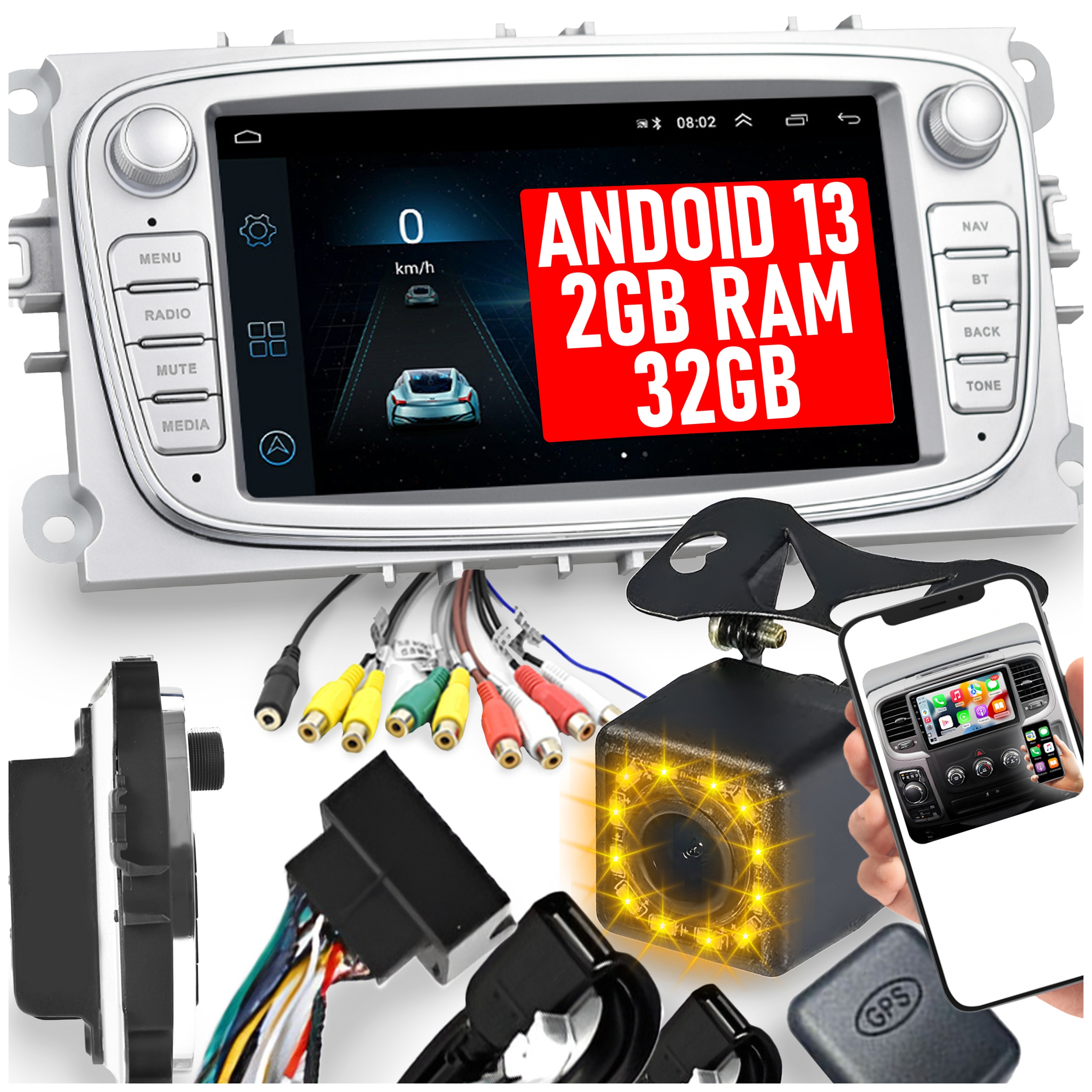 Automobilové rádio pro Ford Mondeo MK4 Focus MK2 MK3 Galaxy S-max Android Gps