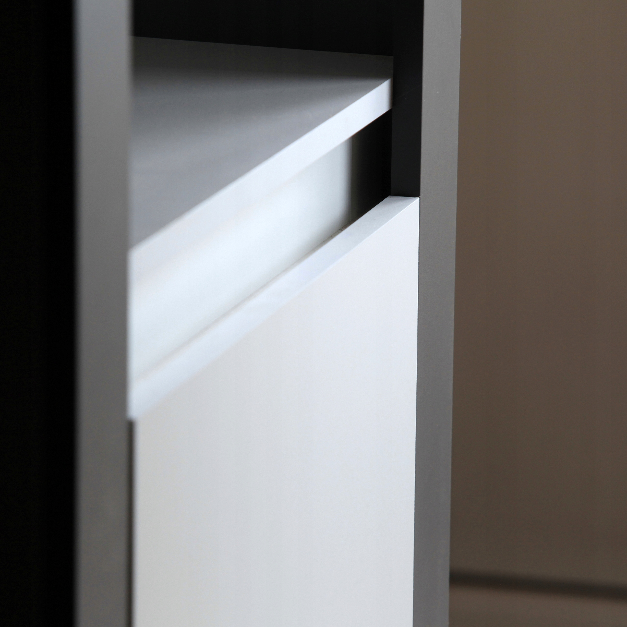 Шкаф для витрины белый серый Алабама ABW-2 глубина мебели 38,9 см