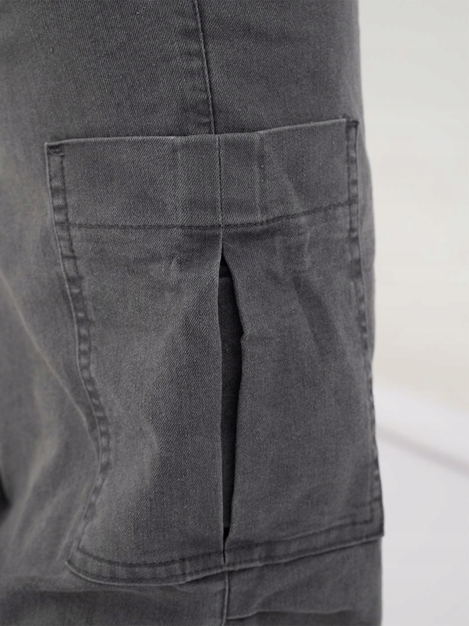 SPODNIE MĘSKIE Materiałowe BAGGY Bojówki SZEROKIE MODNE Szare Jigga Wear XL Rozmiar XL