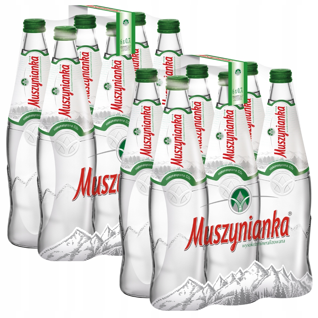 Levně Muszynianka zdrój Přírodní minerální voda 0,7 l x 12 kusů