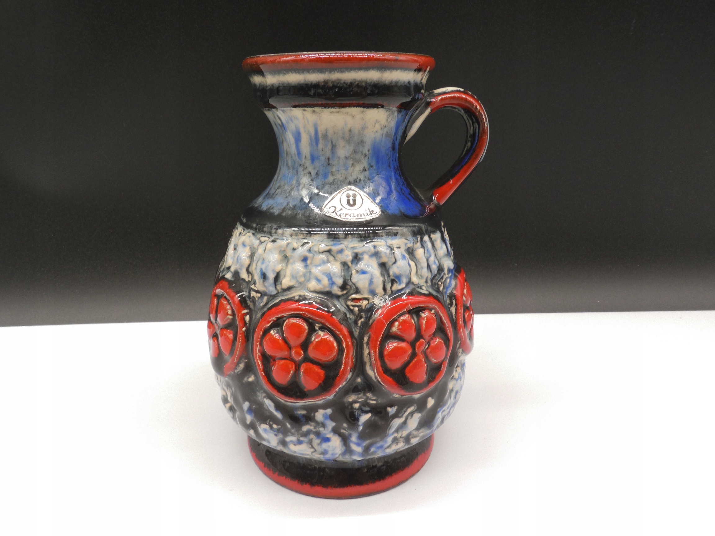 Wazon Ü-Keramik (Üebelacker) – Fat Lava – Lata 60/70.