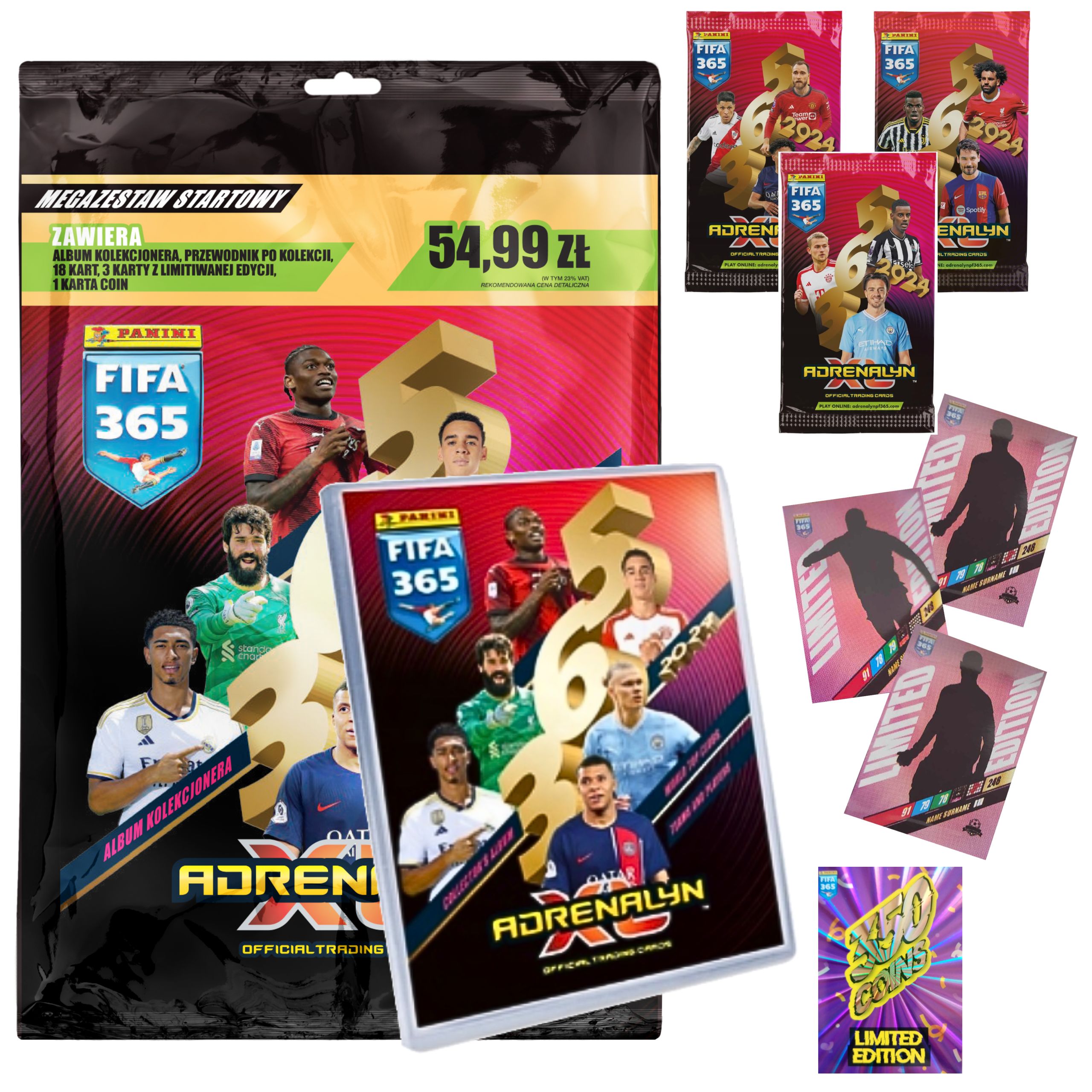 ALBUM FIFA 365 2024 MEGAZESTAW STARTOWY KARTY PIŁKARSKIE SASZETKI LIMITED