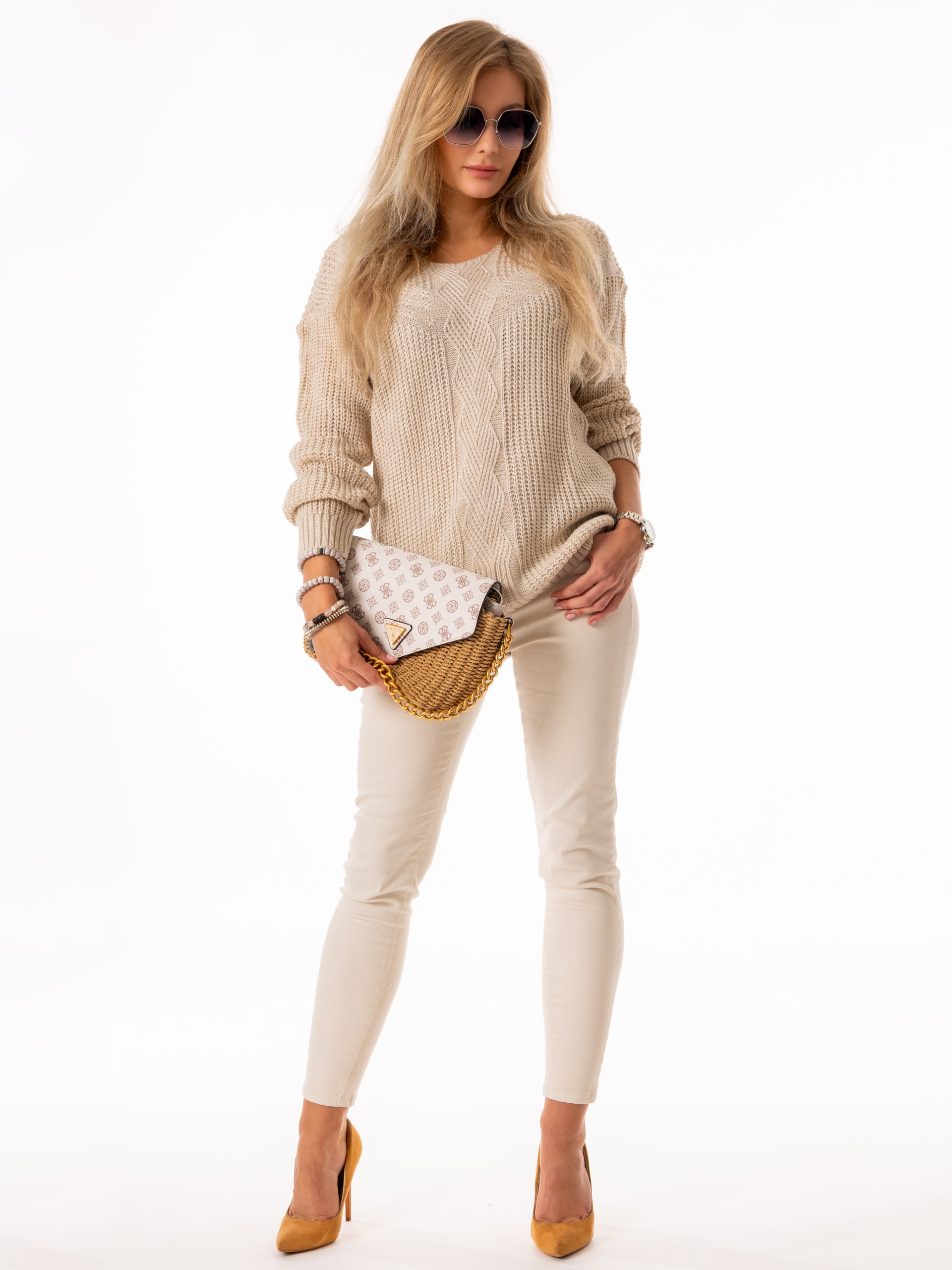 Modny SWETER Oversize Sweterek Dużo Kolorów Materiał dominujący akryl