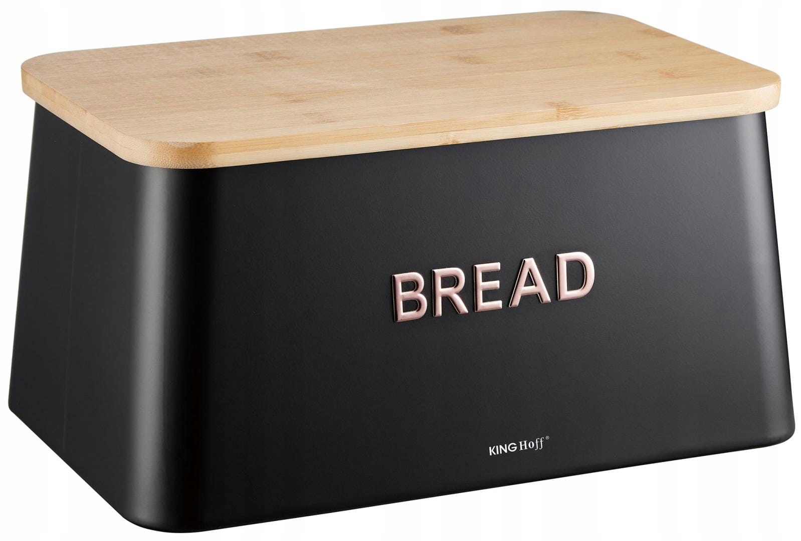 Kovový chlebník s bambusovým víkem Bread