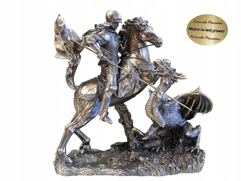 Figúrka Rytier Na Koni Svätý Jerzy Porazí Draka Darček Pre Muža