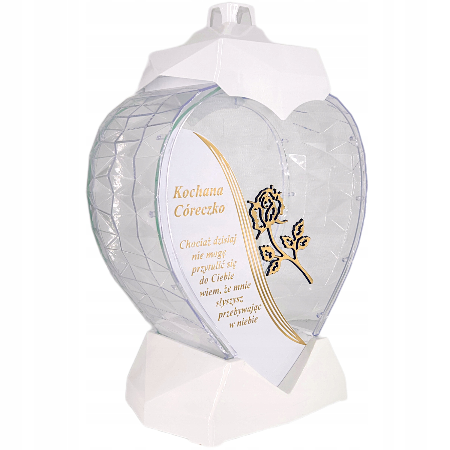 Duży lampion 33cm w kształcie serca z dedykacją dla Córki z wierszem