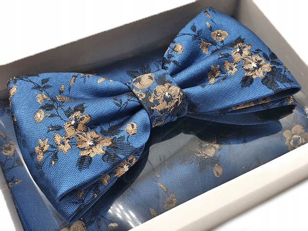 MUCHA MUSZKA MĘSKA NIEBIESKA WE WZORY + POSZETKA