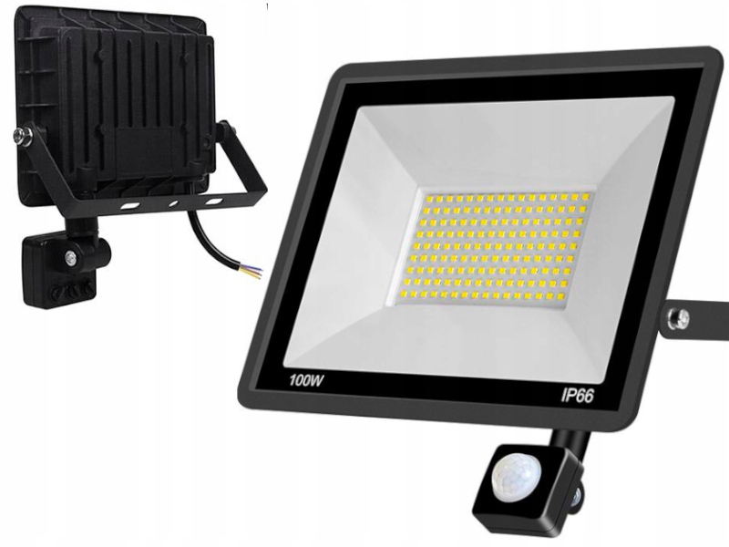 Lampa Halogen Venkovní na garáž 100W IP65 Detektor Snímač pohybu soumraku