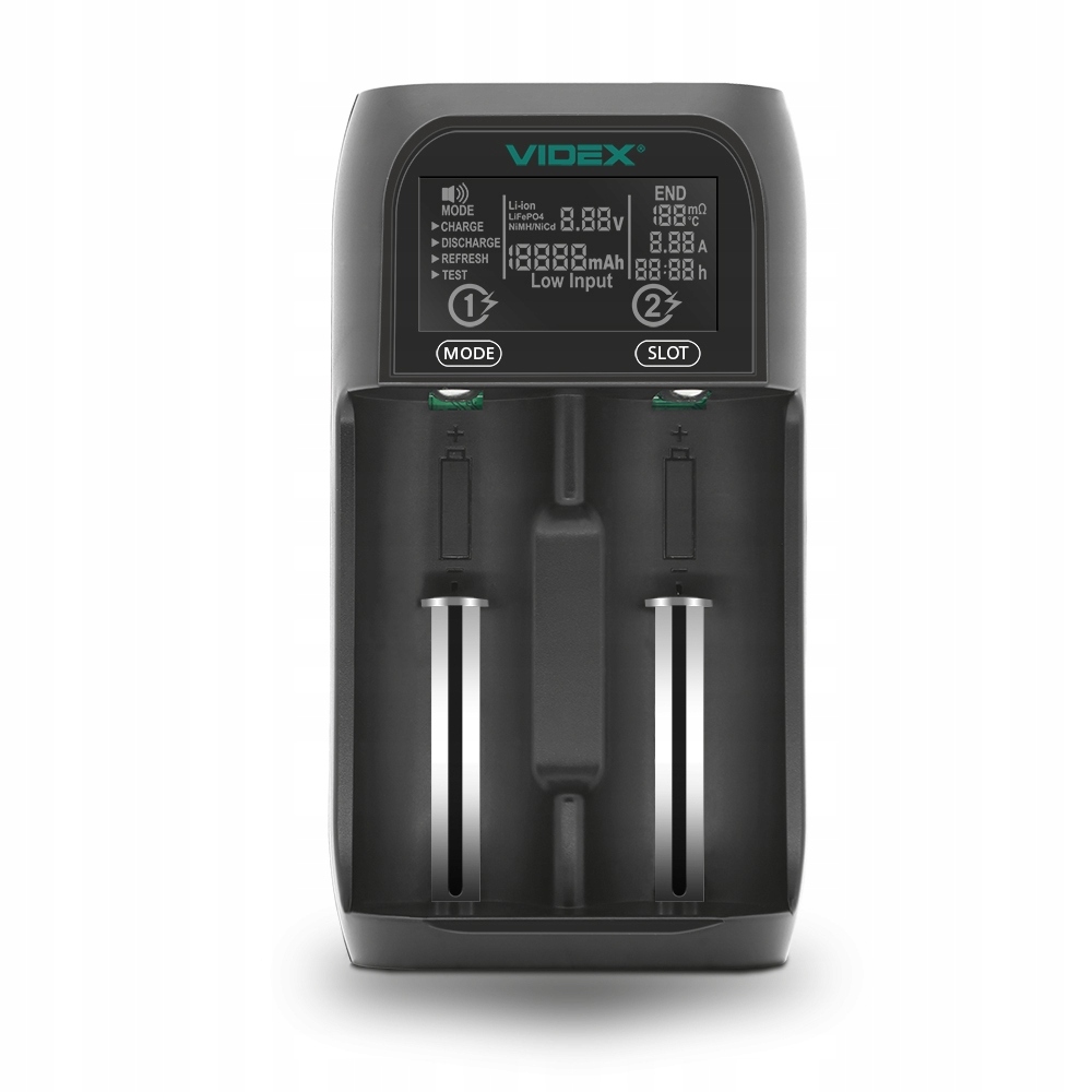 Nabíječka Videx VCH-UT201 2 16340, 17670, 18350, 18500, Aa, Aaa, C (R14)