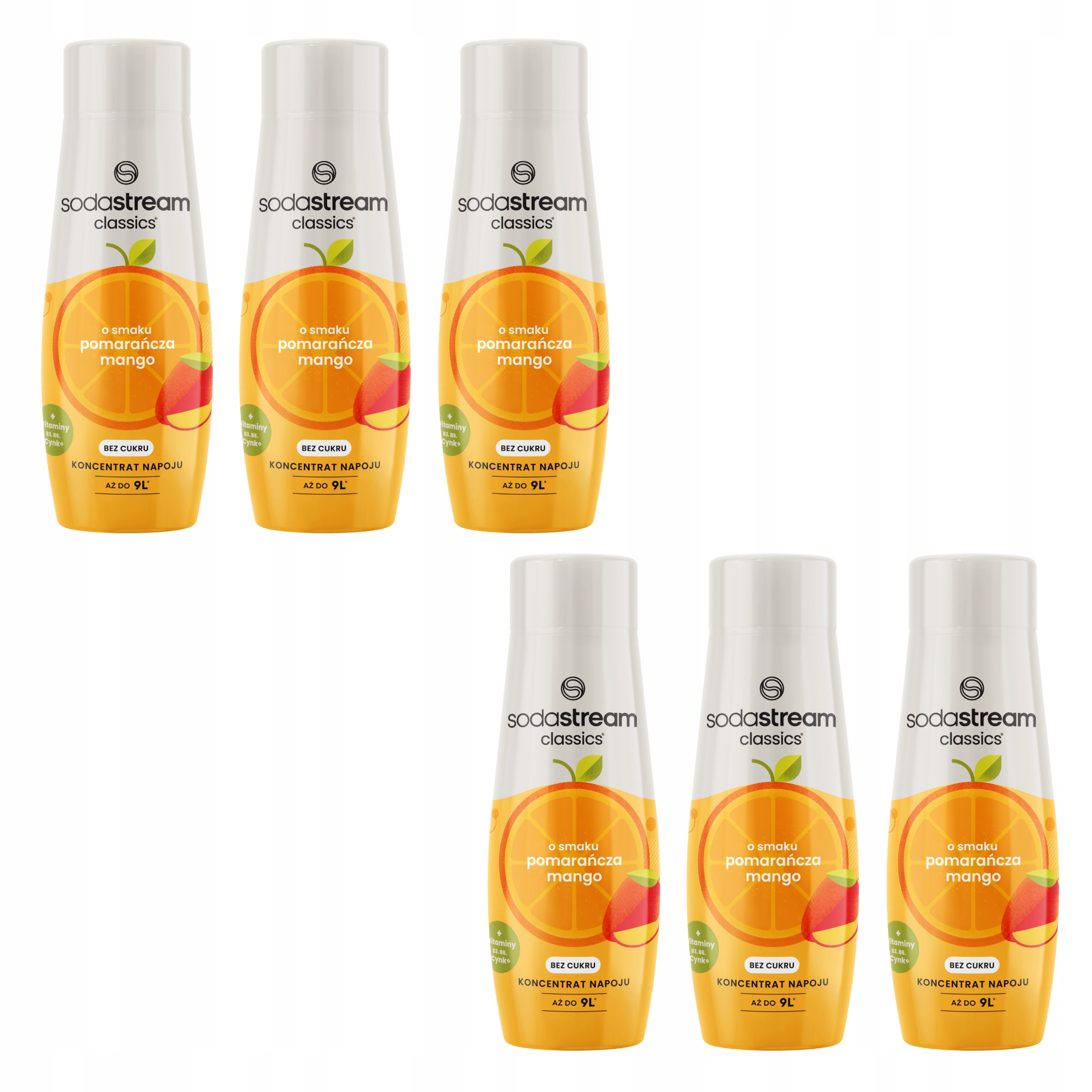 Levně 6 x koncentrát sirupu do saturátoru Orange Mango pomeranč mango Soda Stream