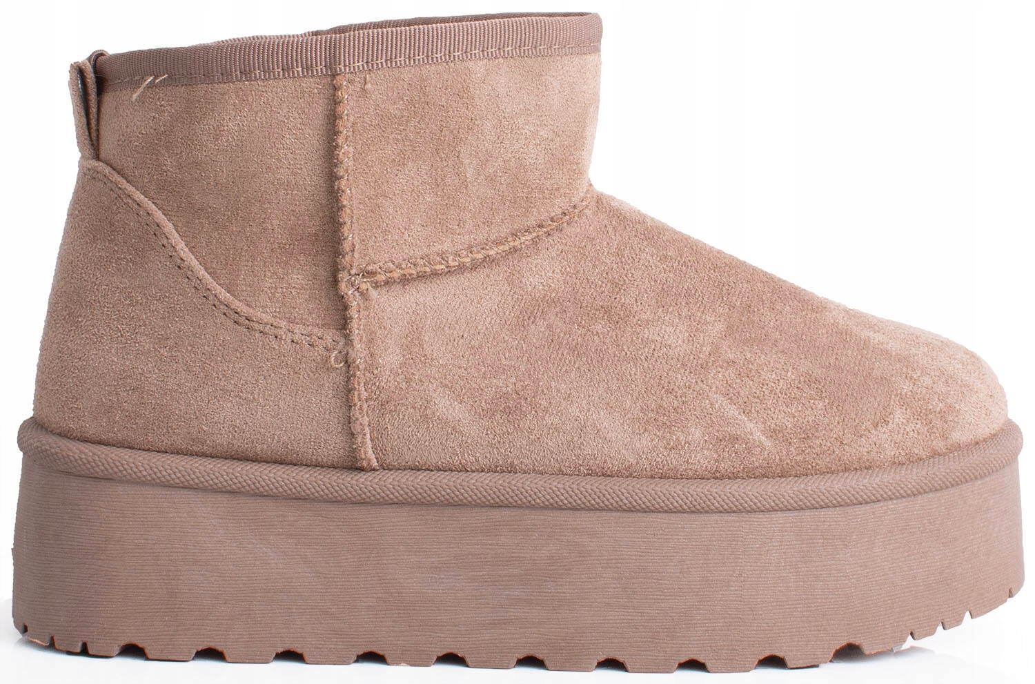 7875 BEŻOWE OCIEPLANE BOTKI NA GRUBEJ PODESZWIE ŚNIEGOWCE NA PLATFORMIE 38 Płeć kobieta