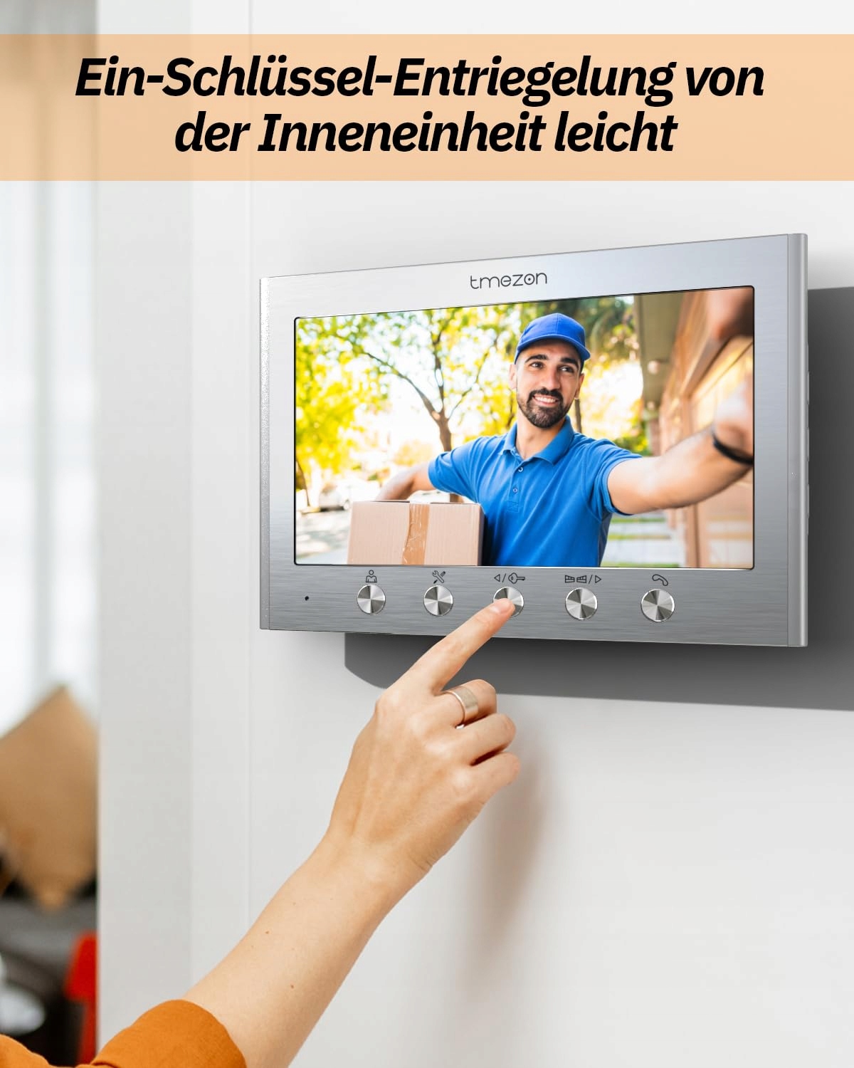 TMEZON Wideodomofon 4-Rodziny 7-Calowy Monitor Kamera HD 2-Drożny Audio — miniatura 2